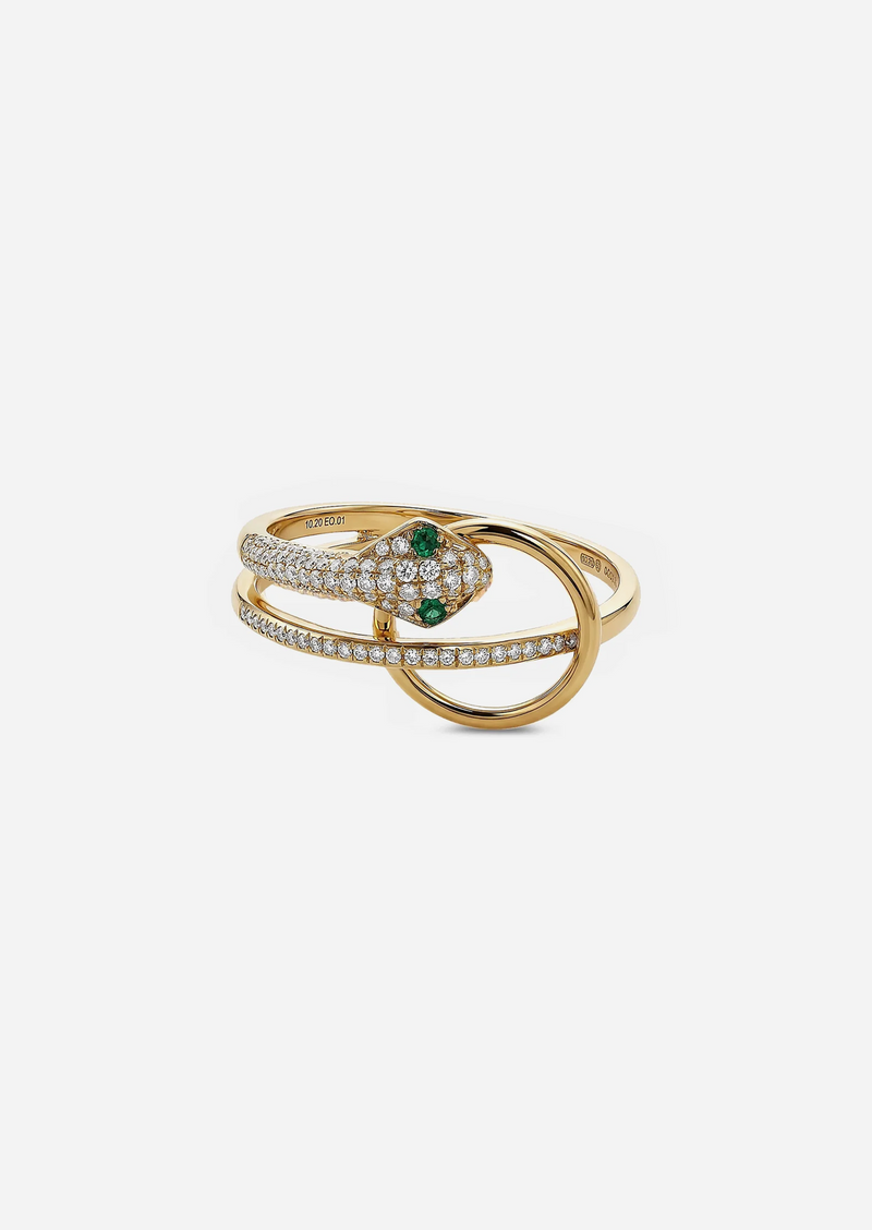 Snake Veve Ring - Emerald