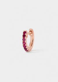 Small Ruby Huggie Hoop