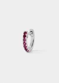 Small Ruby Huggie Hoop