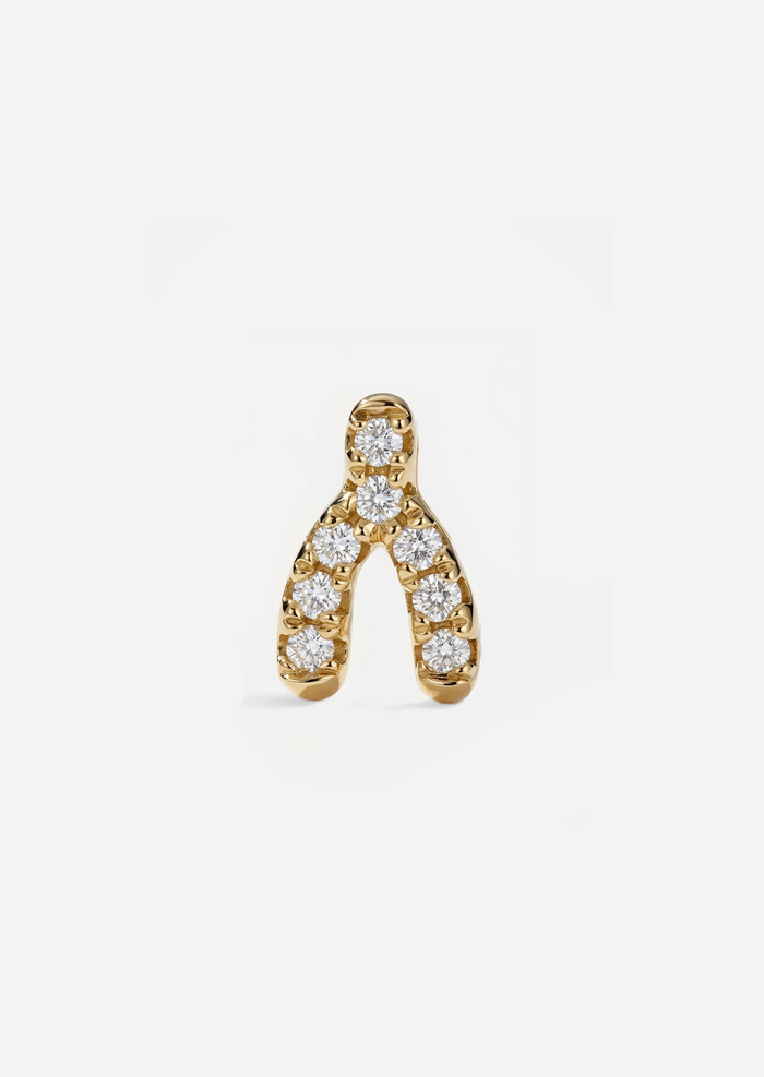 Wishbone Threaded Flat Back Earring