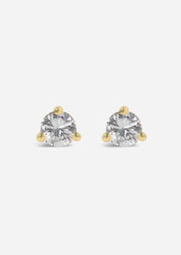 1.5mm Round Diamond Threaded Flat Back Earring | Single