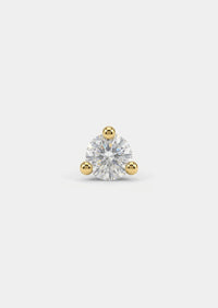 1.5mm Round Diamond Threaded Flat Back Earring