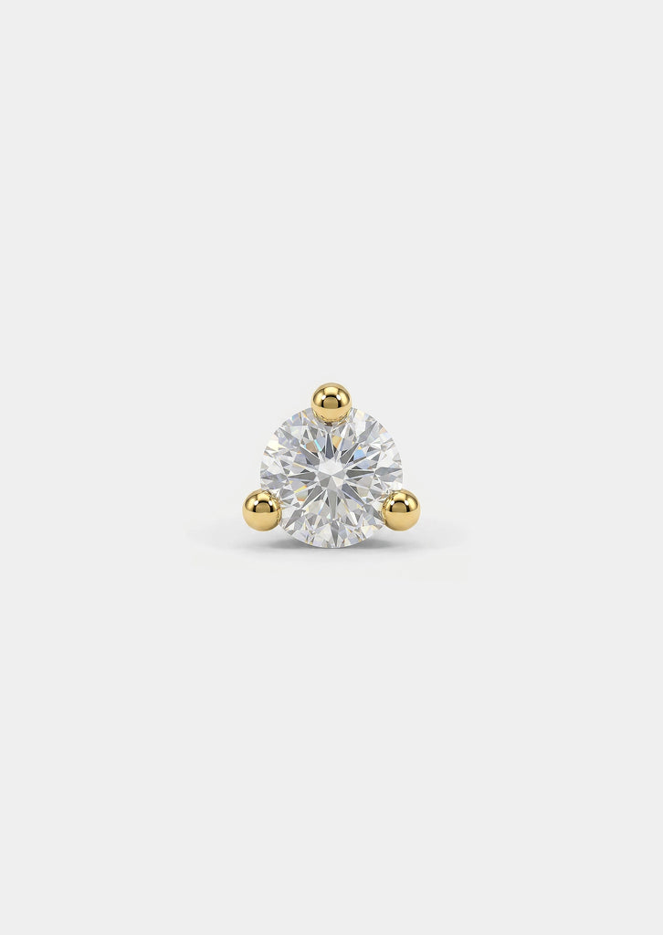 1.5mm Round Diamond Threaded Flat Back Earring