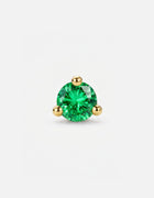 2mm Emerald Threaded Flat Back Earring