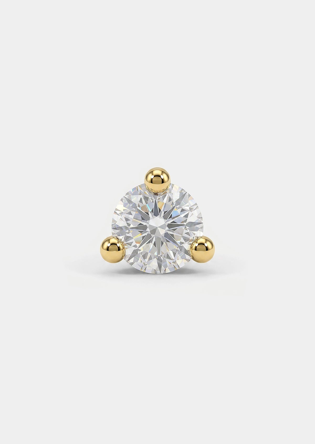 3mm Round Diamond Threaded Flat Back Earring