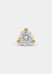 3mm Round Diamond Threaded Flat Back Earring