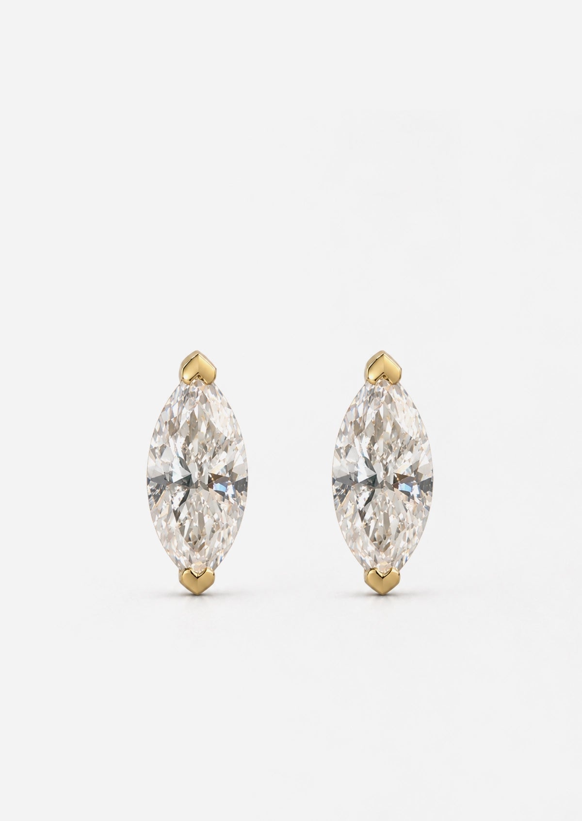 6mm Marquise Diamond Threaded Flat Back Earring