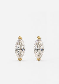 6mm Marquise Diamond Threaded Flat Back Earring