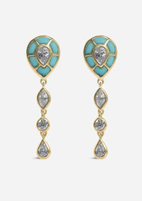 Ankh Inlay Earrings - Diamond