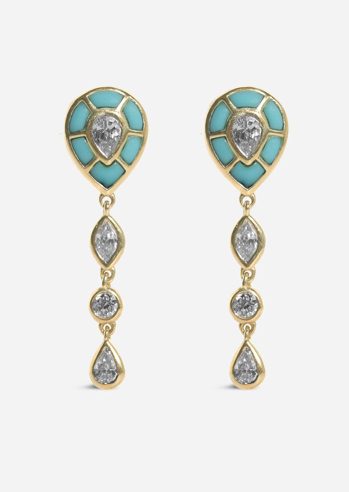 Ankh Inlay Earrings - Diamond