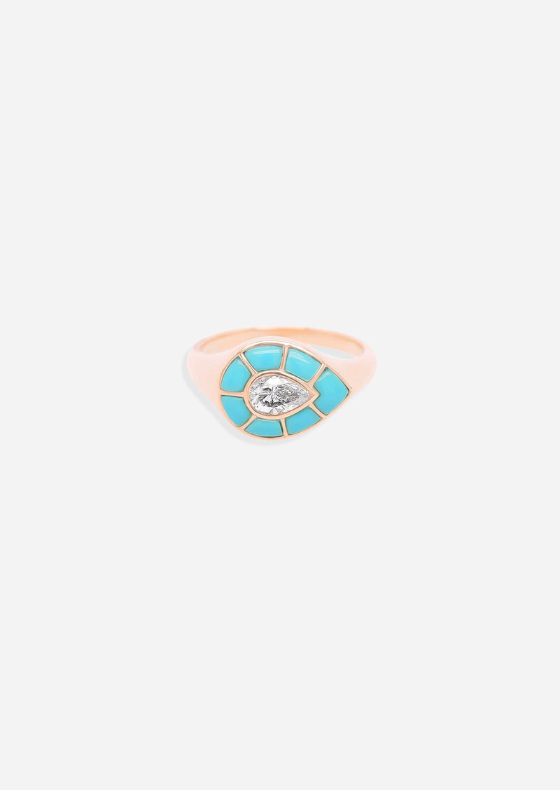 Ankh Inlay Ring - Diamond