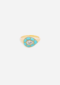 Ankh Inlay Ring - Diamond