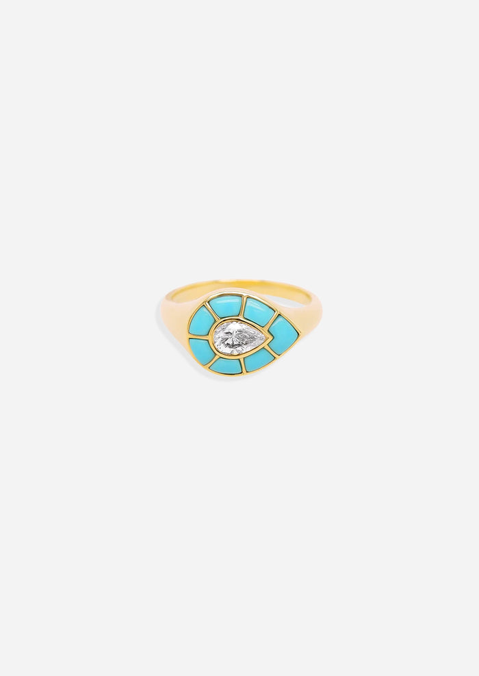 Ankh Inlay Ring - Diamond
