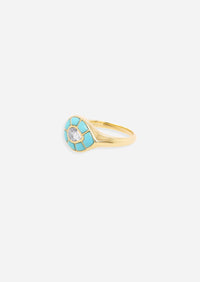 Ankh Inlay Ring - Diamond