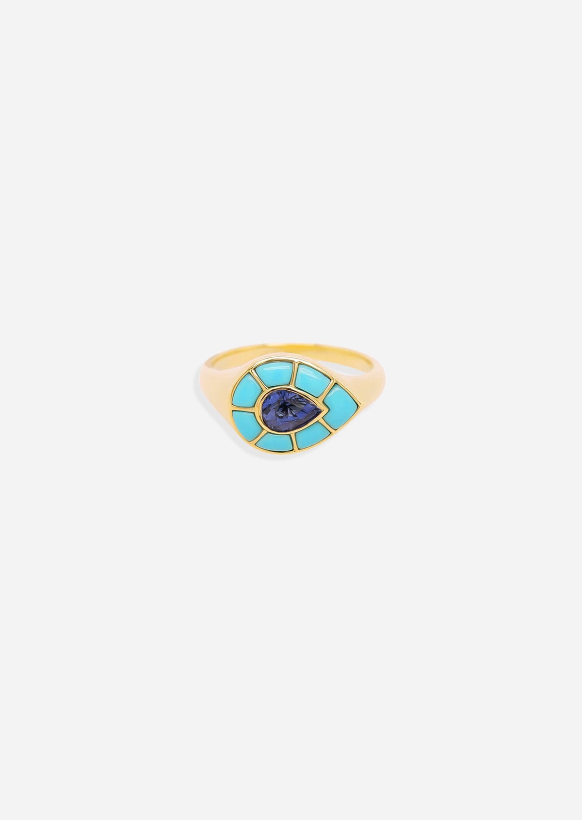 Ankh Inlay Ring - Sapphire