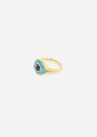 Ankh Inlay Ring - Sapphire