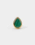 Ankh Inlay Threaded Flat Back Earring - Malachite