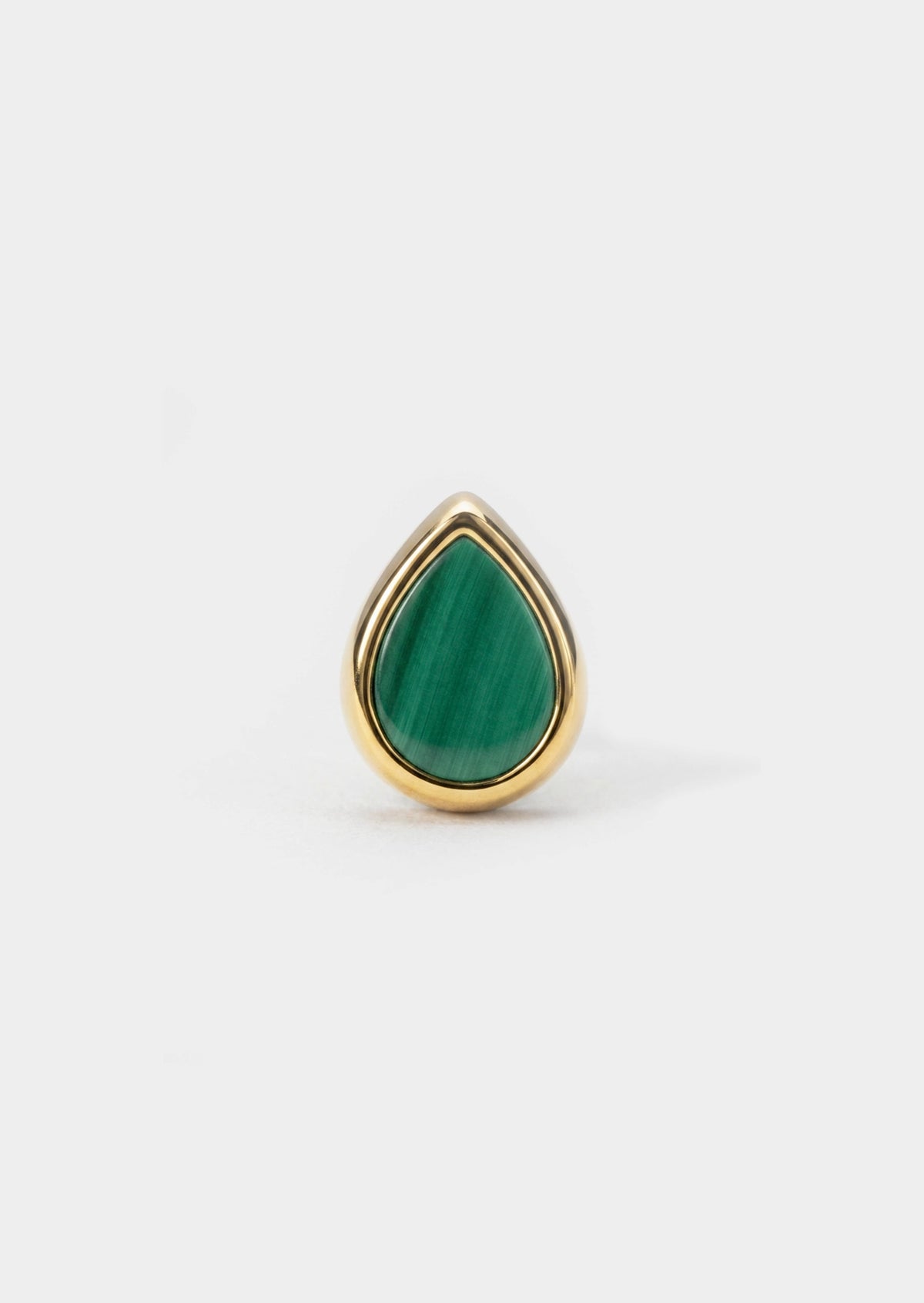 Ankh Inlay Threaded Flat Back Earring - Malachite