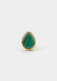 Ankh Inlay Threaded Flat Back Earring - Malachite