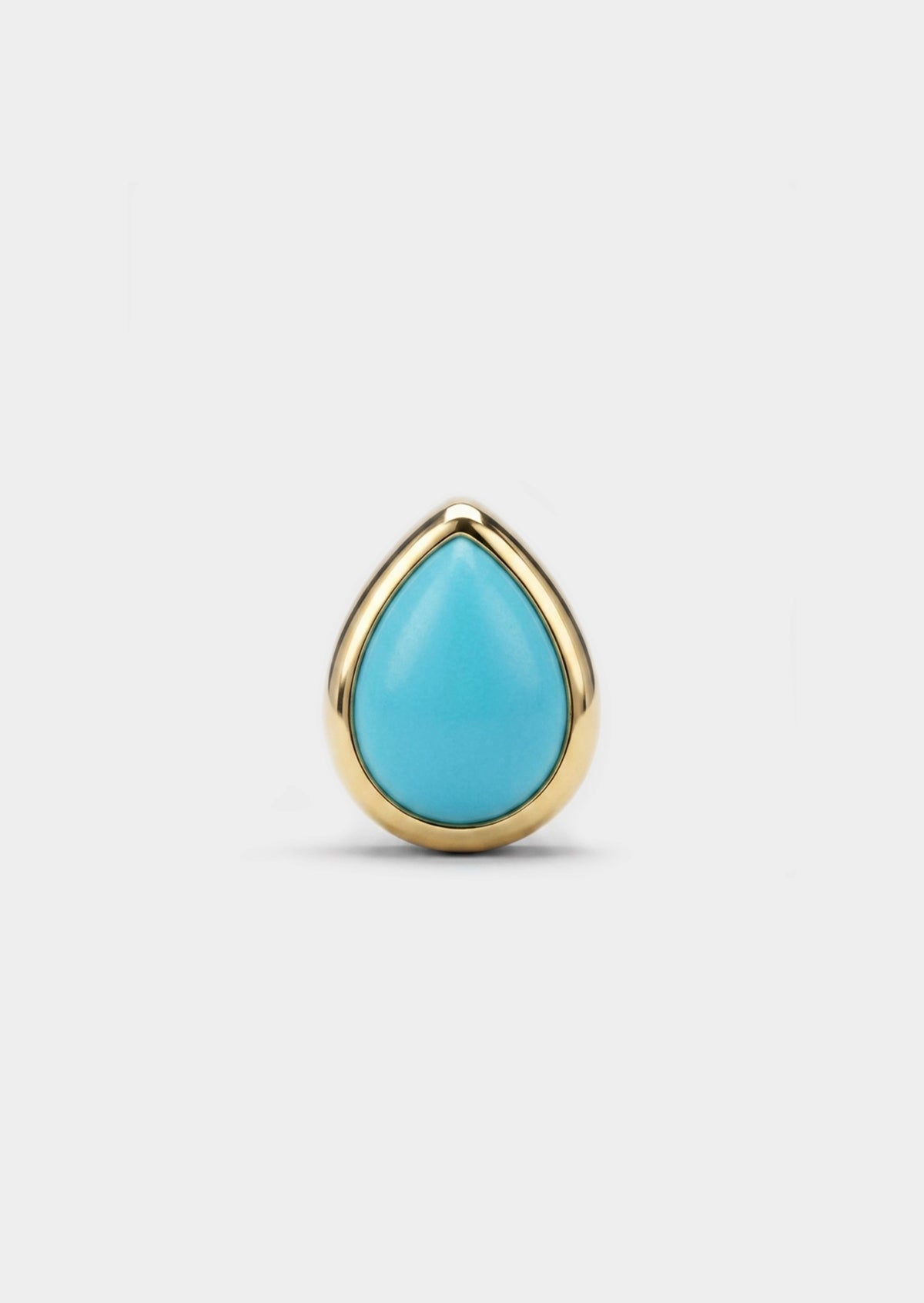 Ankh Inlay Threaded Flat Back Earring - Turquoise