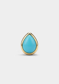 Ankh Inlay Threaded Flat Back Earring - Turquoise
