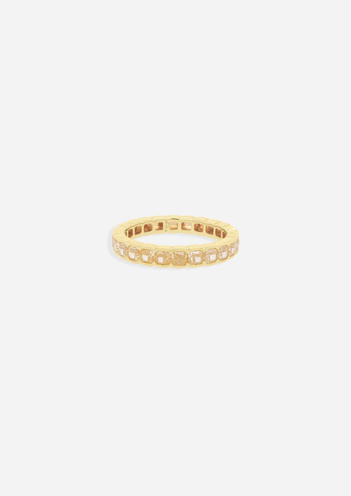 Asscher Half Bezel Yellow Diamond Ring