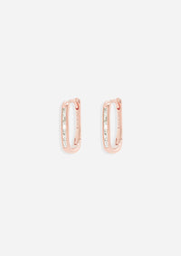 Diamond Oval Lock Hoop | Single