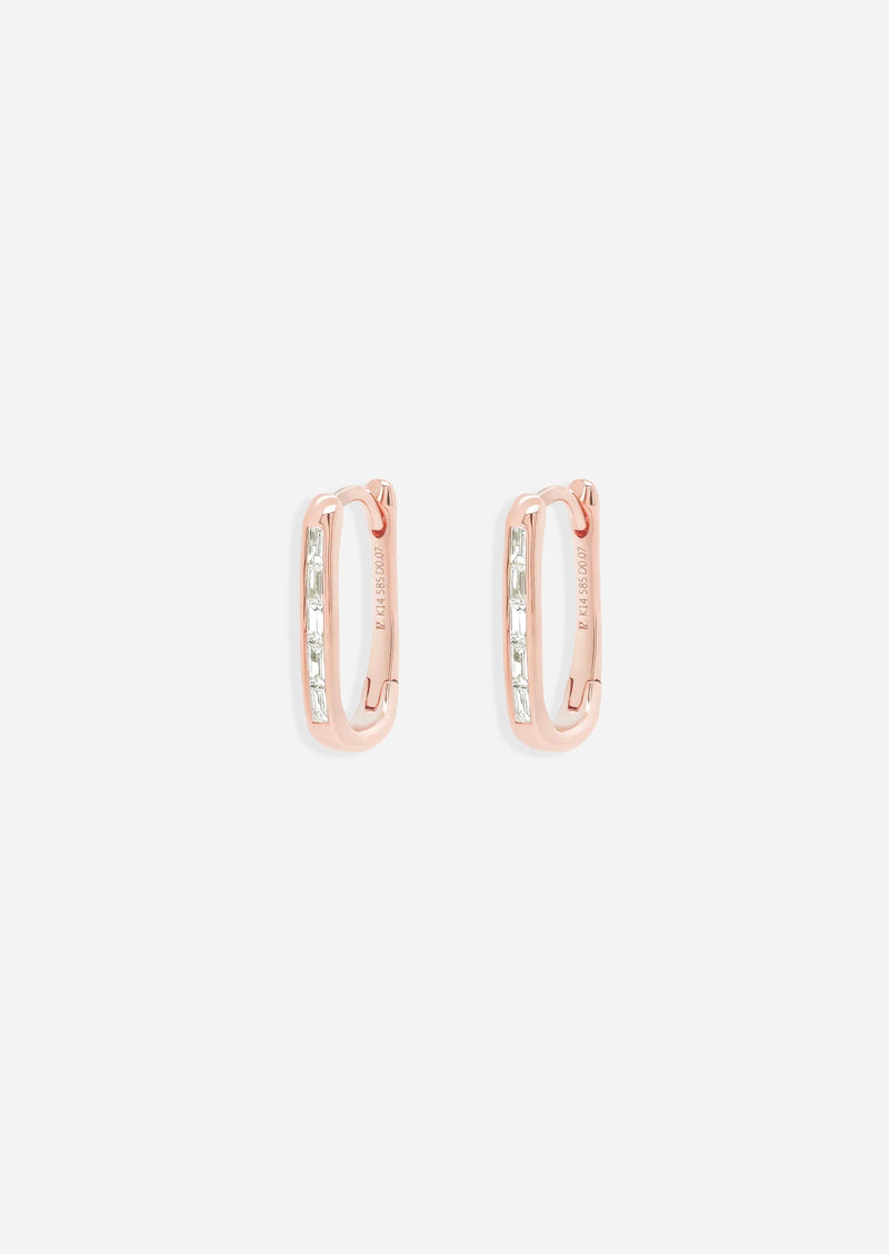 Diamond Oval Lock Hoop | Single