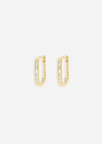 Diamond Oval Lock Hoop | Single