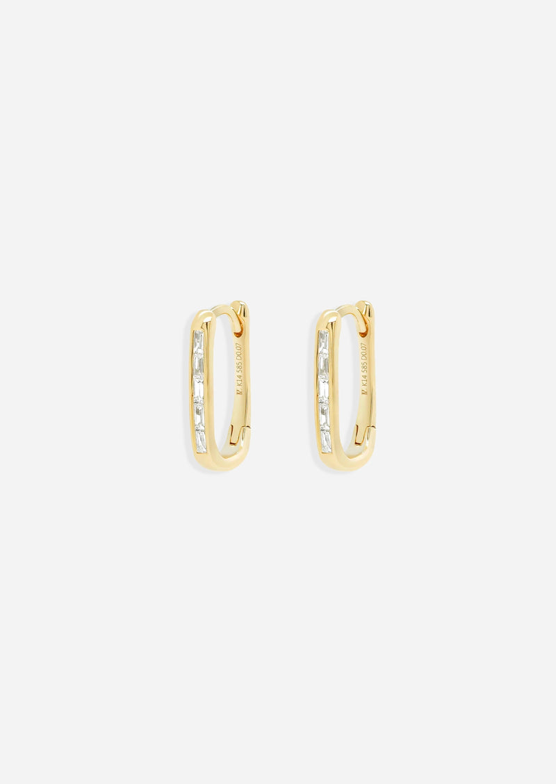 Diamond Oval Lock Hoop | Single