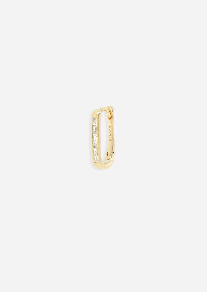 Diamond Oval Lock Hoop | Single