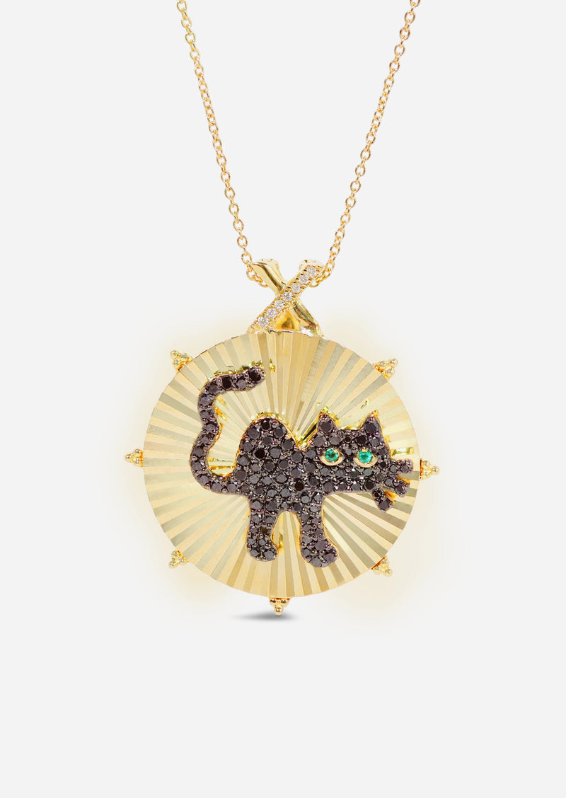 Black Cat Medallion Charm
