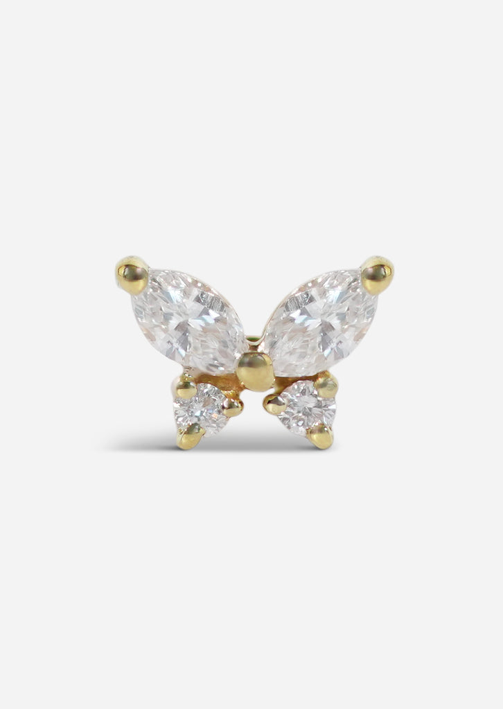 Butterfly Threaded Flat Back Earring