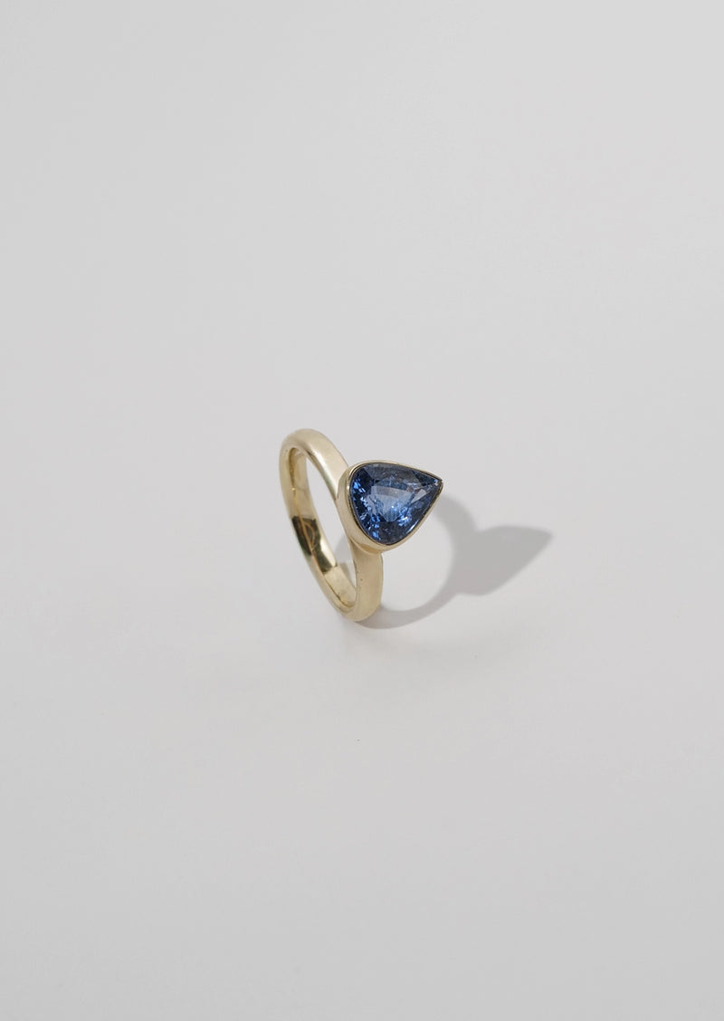 Pear Cornflower Sapphire Ring