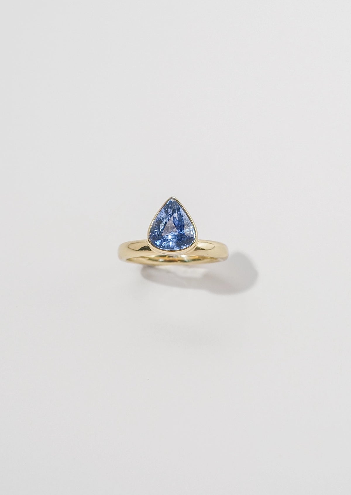 Pear Cornflower Sapphire Ring