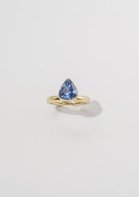Pear Cornflower Sapphire Ring