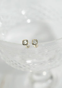 Asscher Diamond Threaded Flat Back Earring | Single