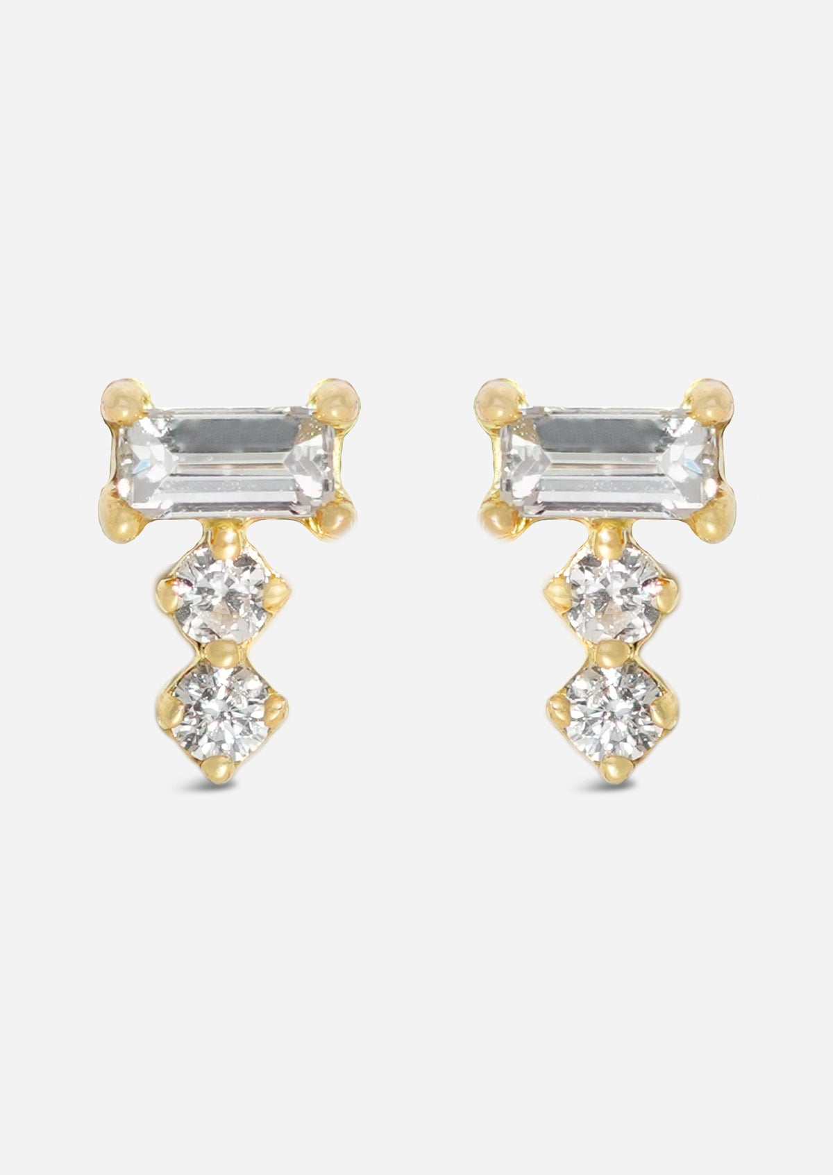 Diamond Bar Drop Stud Earring