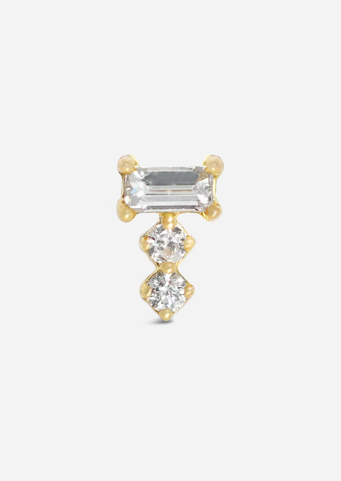 Diamond Bar Drop Stud Earring