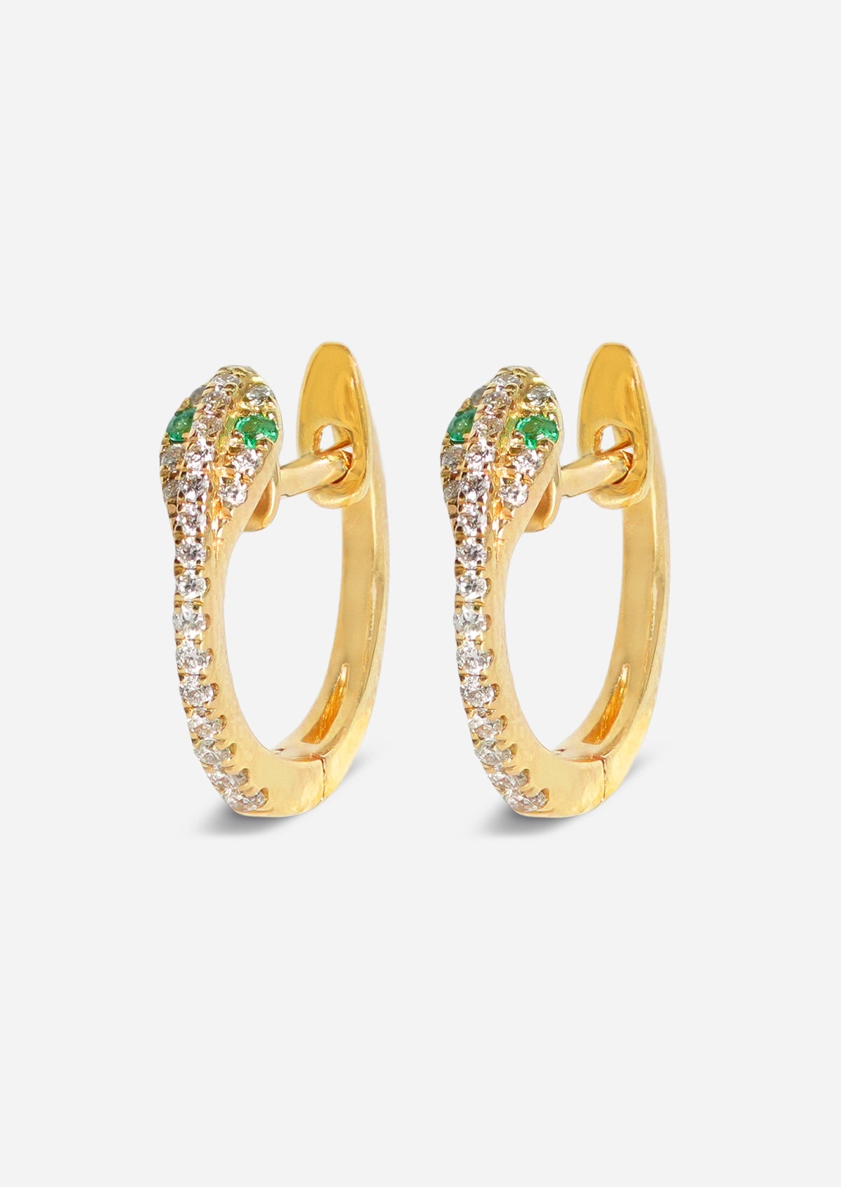 Diamond Snake Hoop - Emerald Eyes | Single