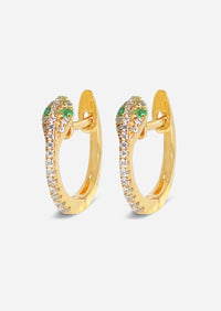 Diamond Snake Hoop - Emerald Eyes | Single
