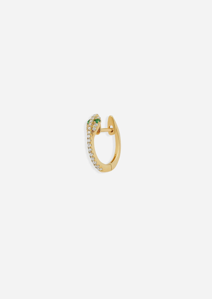 Diamond Snake Hoop - Emerald Eyes | Single