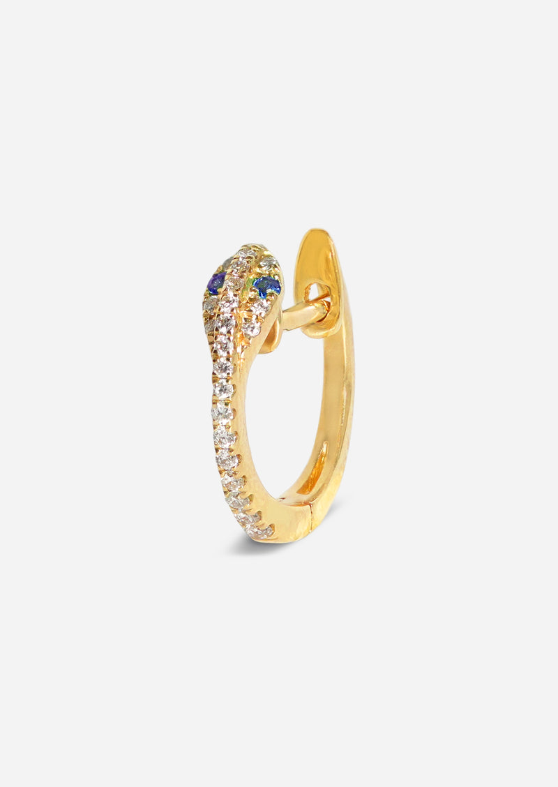 Diamond Snake Hoop - Sapphire Eyes