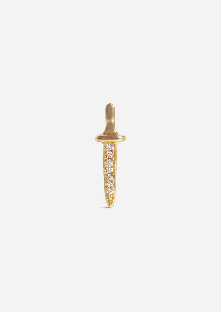 Diamond Sword Threaded Flat Back Earring