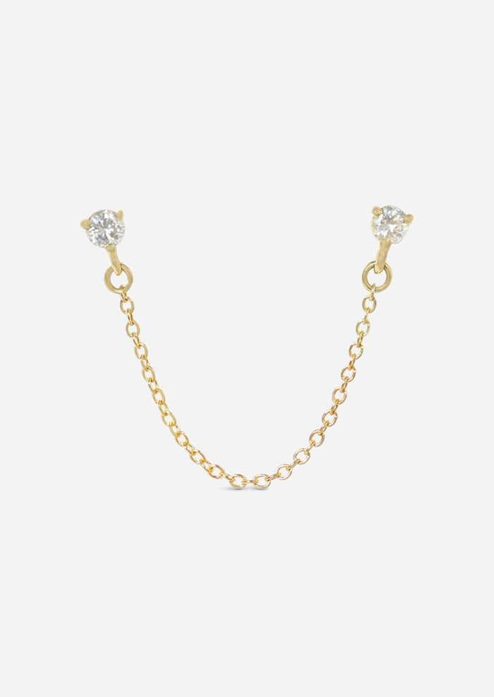 Double Diamond Chain Earring | Single