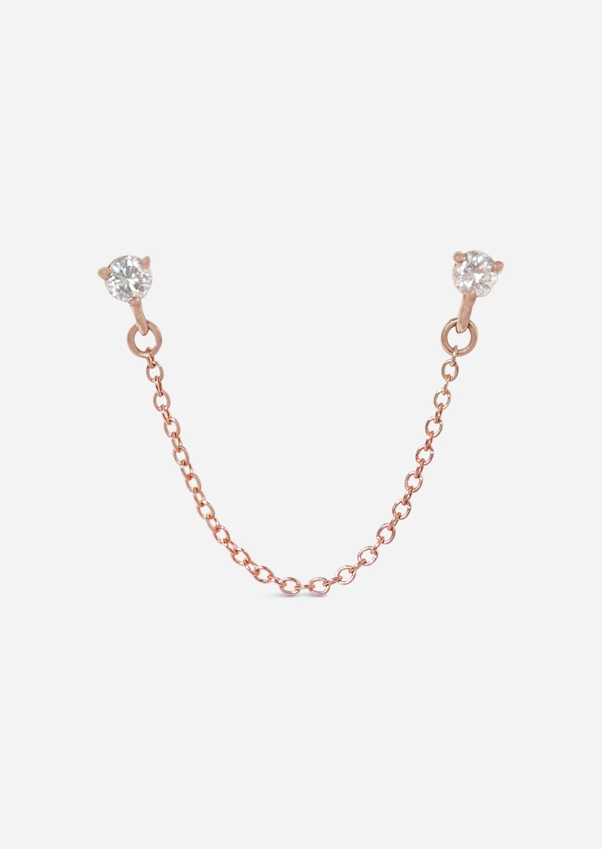 Double Diamond Chain Earring | Single