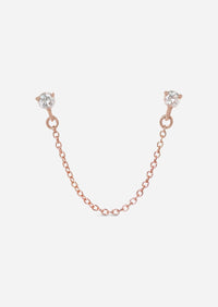 Double Diamond Chain Earring | Single