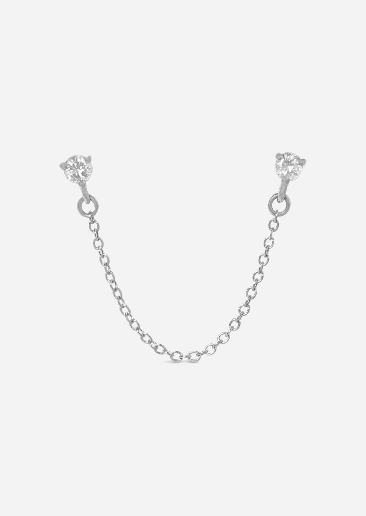 Double Diamond Chain Earring | Single