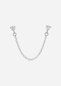 Double Diamond Chain Earring | Single