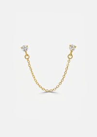 Double Diamond Chain Earring